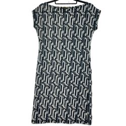 $$ FENDI フェンディ ワンピース 44サイズ 幾何学模様 ブラック×グレー Bランク