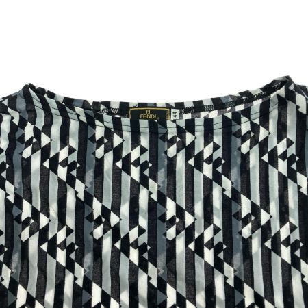  FENDI フェンディ ワンピース 44サイズ 幾何学模様 ブラック×グレー