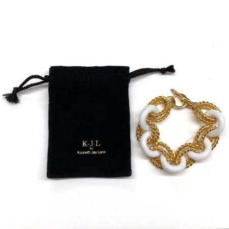  KJL ブレスレット ゴールド×ホワイト