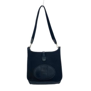 HERMES エルメス エブリン2GM トワル・ハンター ショルダーバッグ ブラック HERMES エルメス エブリン2GM トワル・ハンター ショルダーバッグ