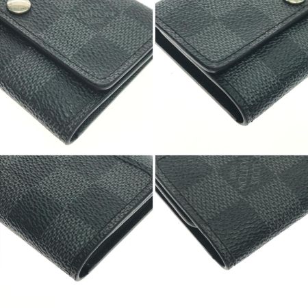  LOUIS VUITTON ルイヴィトン キーケース ダミエ・グラフィット ミュルティクレ6 イニシャル刻印あり N62662 グレー