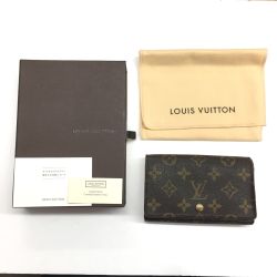 $$ LOUIS VUITTON ルイヴィトン 2つ折り財布 モノグラム ポルト モネ・ビエ トレゾール M61730 ブラウン Bランク