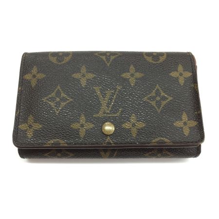  LOUIS VUITTON ルイヴィトン 2つ折り財布 モノグラム ポルト モネ・ビエ トレゾール M61730 ブラウン
