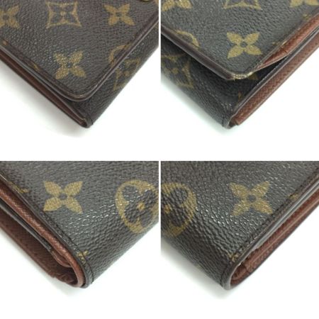  LOUIS VUITTON ルイヴィトン 2つ折り財布 モノグラム ポルト モネ・ビエ トレゾール M61730 ブラウン
