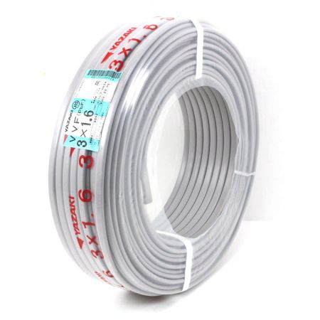  YAZAKI 矢崎エナジーシステム VVF(PbF)ケーブル 3×1.6mm 灰色 100m 12kg 赤・白・黒