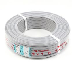 $$ YAZAKI 矢崎エナジーシステム VVF(PbF)ケーブル 3×1.6mm 灰色 100m 12kg 赤・白・黒 Nランク