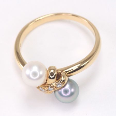  TASAKI(田崎真珠) リング K18 3.4g パール D0.02ct 5.2㎜珠