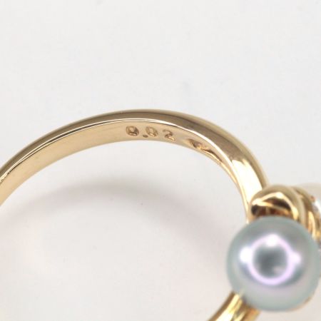  TASAKI(田崎真珠) リング K18 3.4g パール D0.02ct 5.2㎜珠