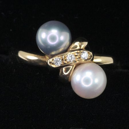  TASAKI(田崎真珠) リング K18 3.4g パール D0.02ct 5.2㎜珠