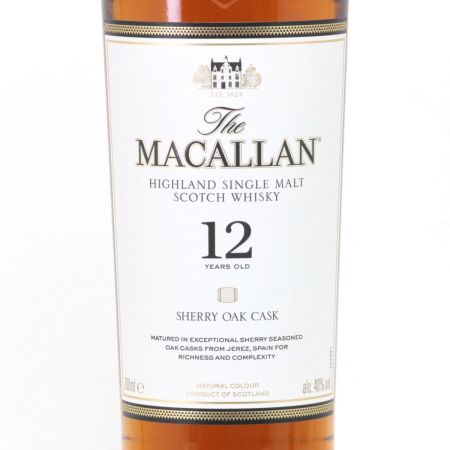  The MACALLAN マッカラン ハイランドシングルモルトウイスキー 12年 シェリーオークカスク 700ml 40度 ギフトBOX付 未開栓