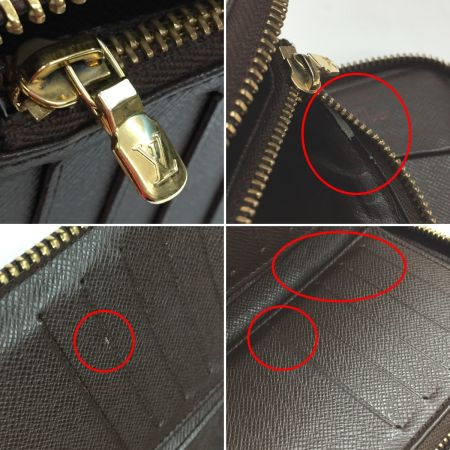  LOUIS VUITTON ルイヴィトン ラウンドファスナー財布 ダミエ ジッピーコンパクトウォレット N60028 ブラウン