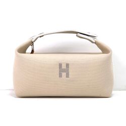 $$ HERMES エルメス ブリッド ア ブラックPM アクセサリーポーチ ベージュ Bランク