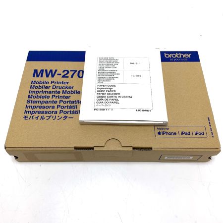  Brother モバイルプリンター A6サイズ 薄型感熱 ペーパーガイド付き MW-270