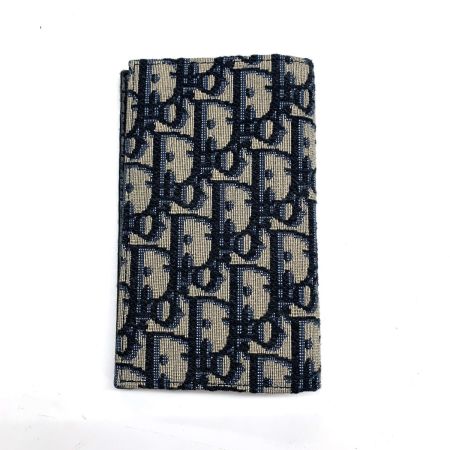  Christian Dior クリスチャンディオール バーティカル 二つ折カードケース 12-BO-0272 ネイビー