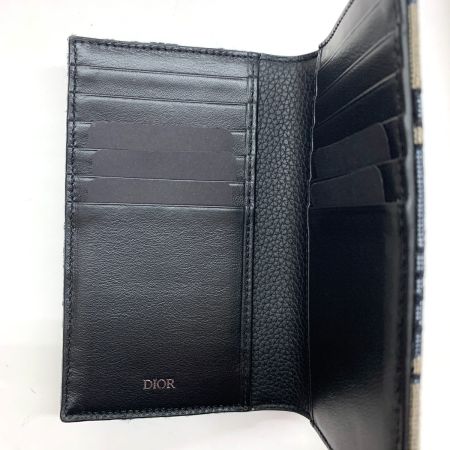  Christian Dior クリスチャンディオール バーティカル 二つ折カードケース 12-BO-0272 ネイビー