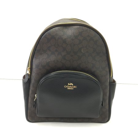  COACH コーチ バックパック シグネチャー PVC CZ176 ブラックｘブラウン