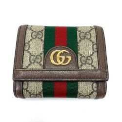 $$ GUCCI グッチ GGマーモント 2つ折り財布 598662 ブラウン Bランク