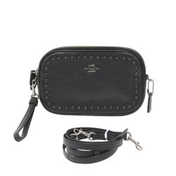 $$ COACH コーチ ショルダーバッグ F1677 ブラック Bランク