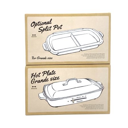  BRUNO ブルーノ ホットプレート グランデサイズ BOE026-WH & 仕切り鍋 BOE026-NABE セット