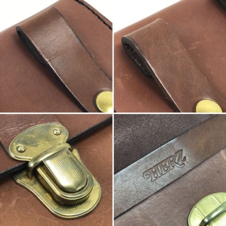  HERZ 前ポケット付ベルトポーチ ブラウン