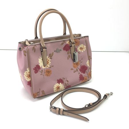  COACH コーチ ハンドバッグ ストラップ付 F72643 ピンク花柄