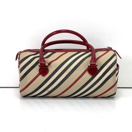  BURBERRY BLUE LABEL バーバリーブルーレーベル ハンドバッグ レッド×ベージュ