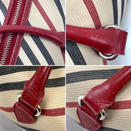  BURBERRY BLUE LABEL バーバリーブルーレーベル ハンドバッグ レッド×ベージュ