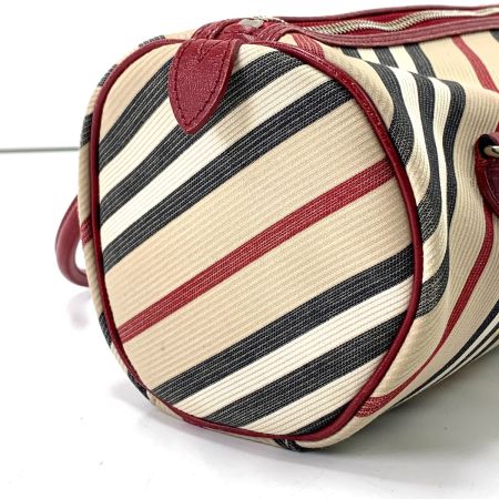  BURBERRY BLUE LABEL バーバリーブルーレーベル ハンドバッグ レッド×ベージュ