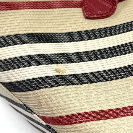  BURBERRY BLUE LABEL バーバリーブルーレーベル ハンドバッグ レッド×ベージュ