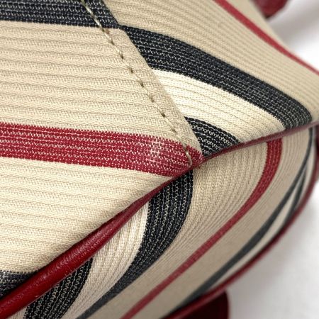  BURBERRY BLUE LABEL バーバリーブルーレーベル ハンドバッグ レッド×ベージュ