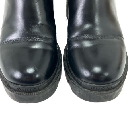  GUCCI グッチ サイドゴアブーツ レザー クリスタルベルト付 36 ブラック