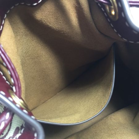  TORY BURCH トリーバーチ バケットバッグ モノグラム ジャガードスタッズ2WAY ストラップ付 ブラウン