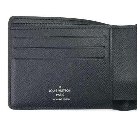  LOUIS VUITTON ルイヴィトン 2つ折り財布 タイガ ポルトフォイユ・ミュルティプル M30295 ブラック