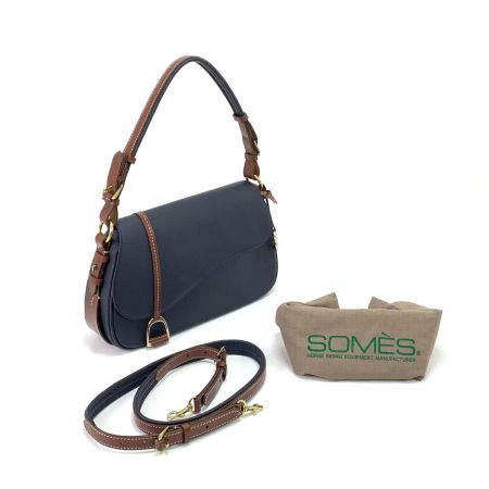  Somes Saddle ソメスサドル セミショルダーバッグ ストラップ付 ネイビー