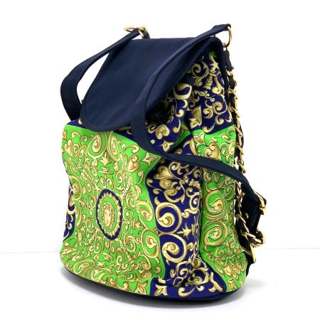  VERSACE ベルサーチ ミニリュック ネイビー×グリーン