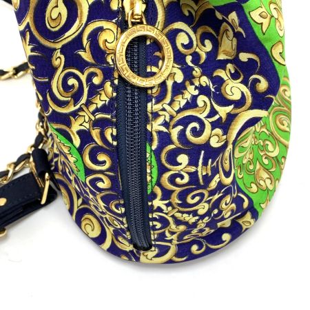  VERSACE ベルサーチ ミニリュック ネイビー×グリーン