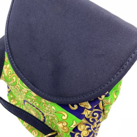  VERSACE ベルサーチ ミニリュック ネイビー×グリーン