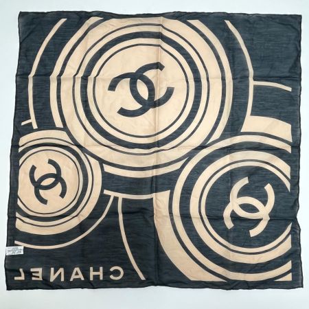CHANEL シャネル スカーフ ココマーク コットン  ブラック