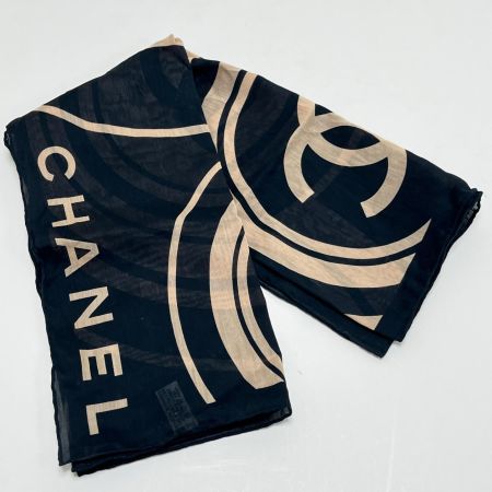 CHANEL シャネル スカーフ ココマーク コットン  ブラック