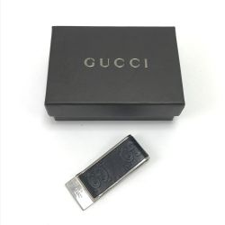 $$ GUCCI グッチ マネークリップ グッチシマ ブラック Bランク