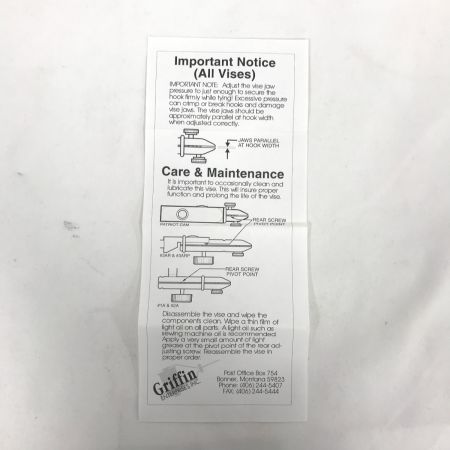  グリフィン 釣り小物 タイイングバイス スペリオール2A