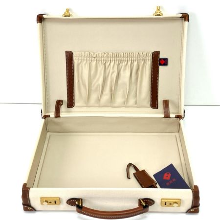  豊岡鞄 アタッシュケース  ベージュ×ブラウン