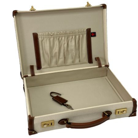  豊岡鞄 アタッシュケース  ベージュ×ブラウン