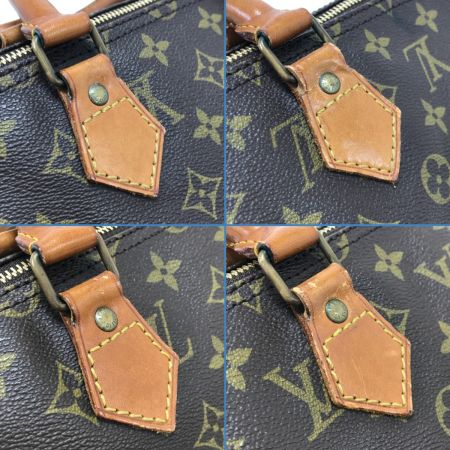  LOUIS VUITTON ルイヴィトン ハンドバッグ モノグラム スピーディ35 臭い有/革タブボンド跡＆切れ M41524 ブラウン