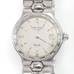 $$ LONGINES ロンジン コンクエスト  レディースクォーツ ステンレススチール ベージュ L1.114.4 Bランク