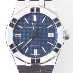 $$ Maurice Lacroix アイコンオートマティック 自動巻き ステンレススチール ブルー AI6007-SS002-430-1 Aランク