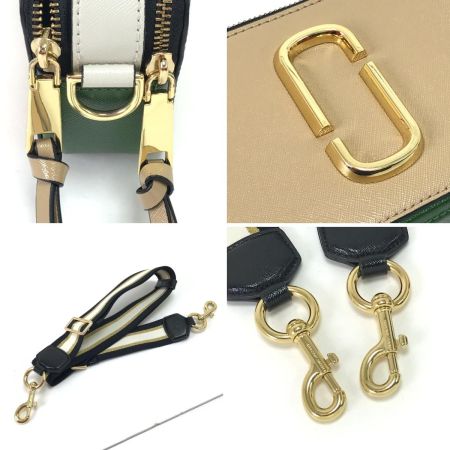  MARC JACOBS マークジェイコブス ショルダーバッグ スナップショット M0012007 ベージュ×グリーン