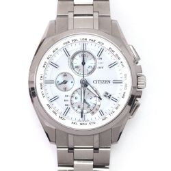 $$ CITIZEN シチズン エコドライブ ステンレススチール ホワイト H804-T018696 Bランク