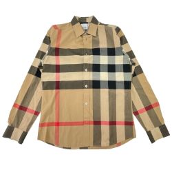 $$ BURBERRY バーバリー 長袖シャツ Sサイズ チェック 8010213 ベージュ Bランク