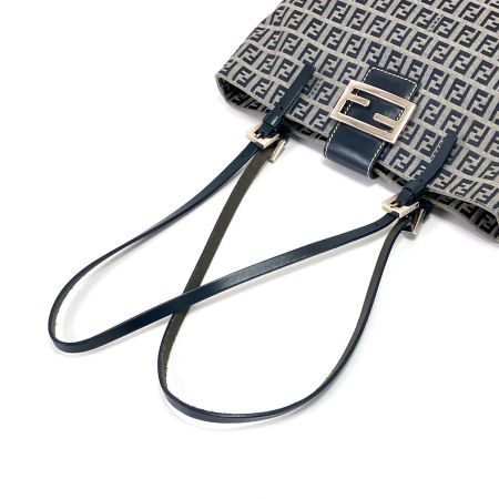 FENDI フェンディ ズッキーノ ハンドバッグ ネイビー